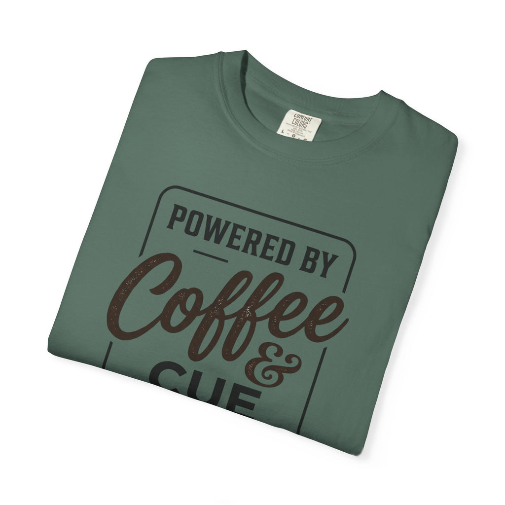 Coffee & Cue Lines T-Shirt — "Powered by Coffee & Cue Lines"