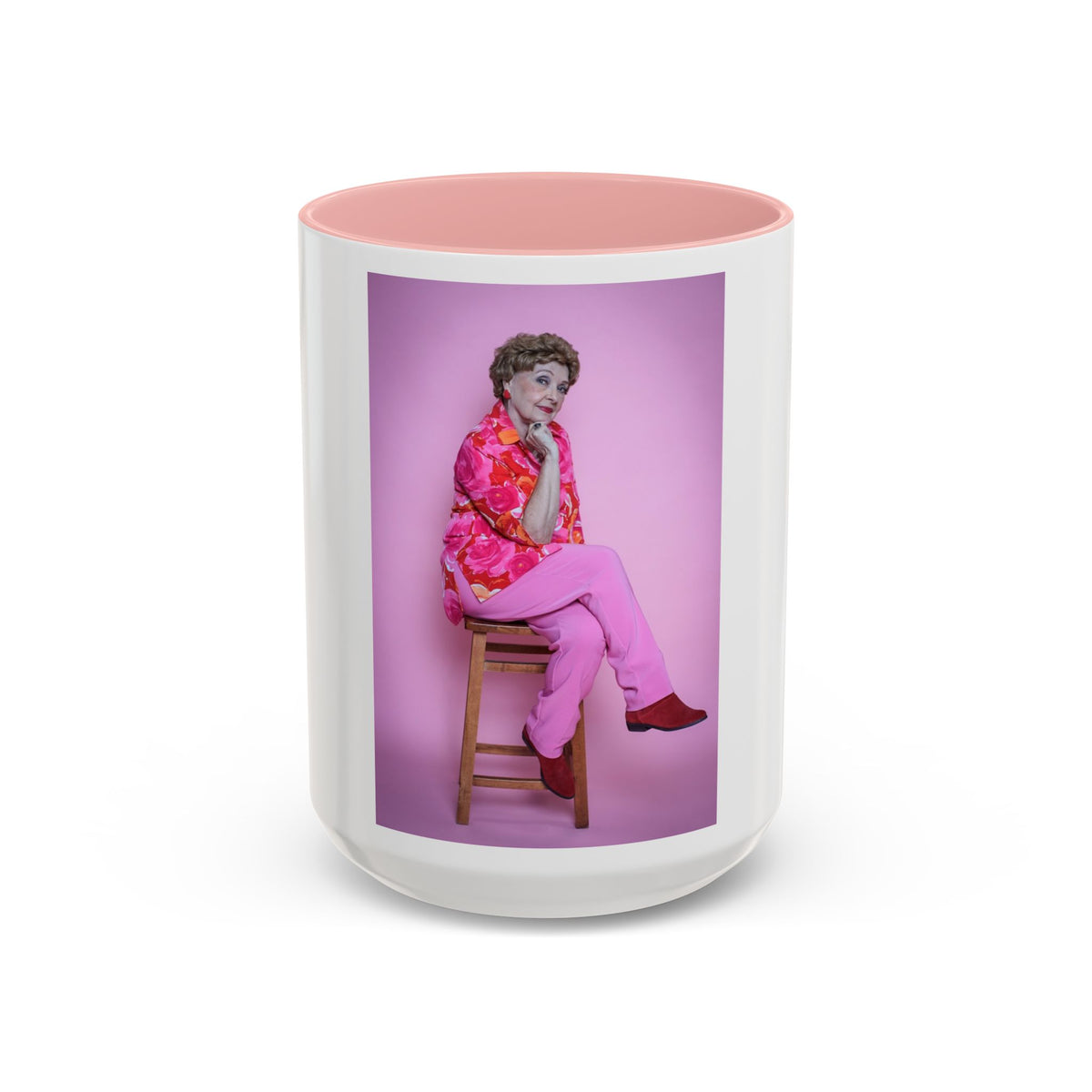 Vintage Blanche Golden Girls Inspired Portrait Accent Coffee Mug — Quirky Retro Kitchen Gift