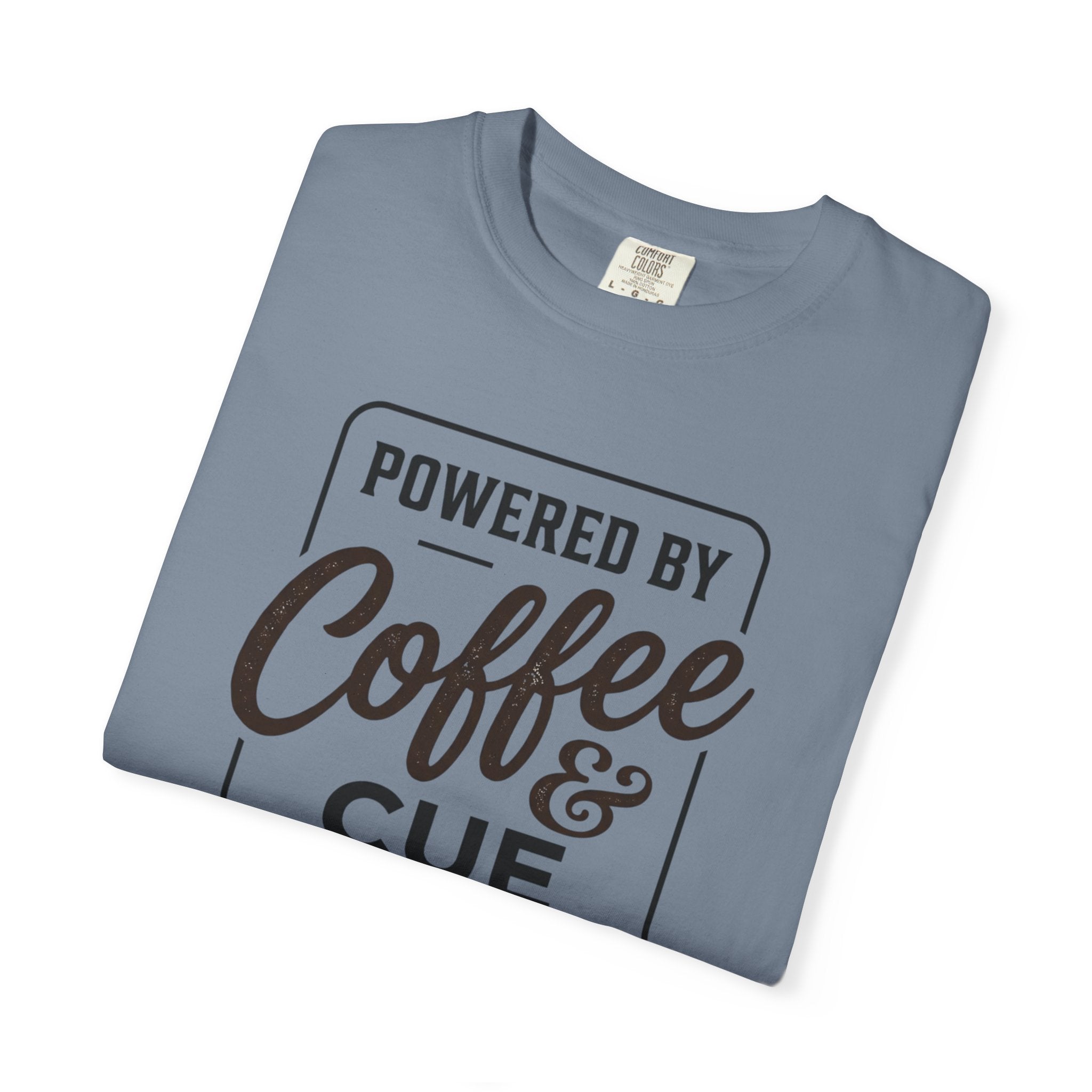 Coffee & Cue Lines T-Shirt — "Powered by Coffee & Cue Lines"