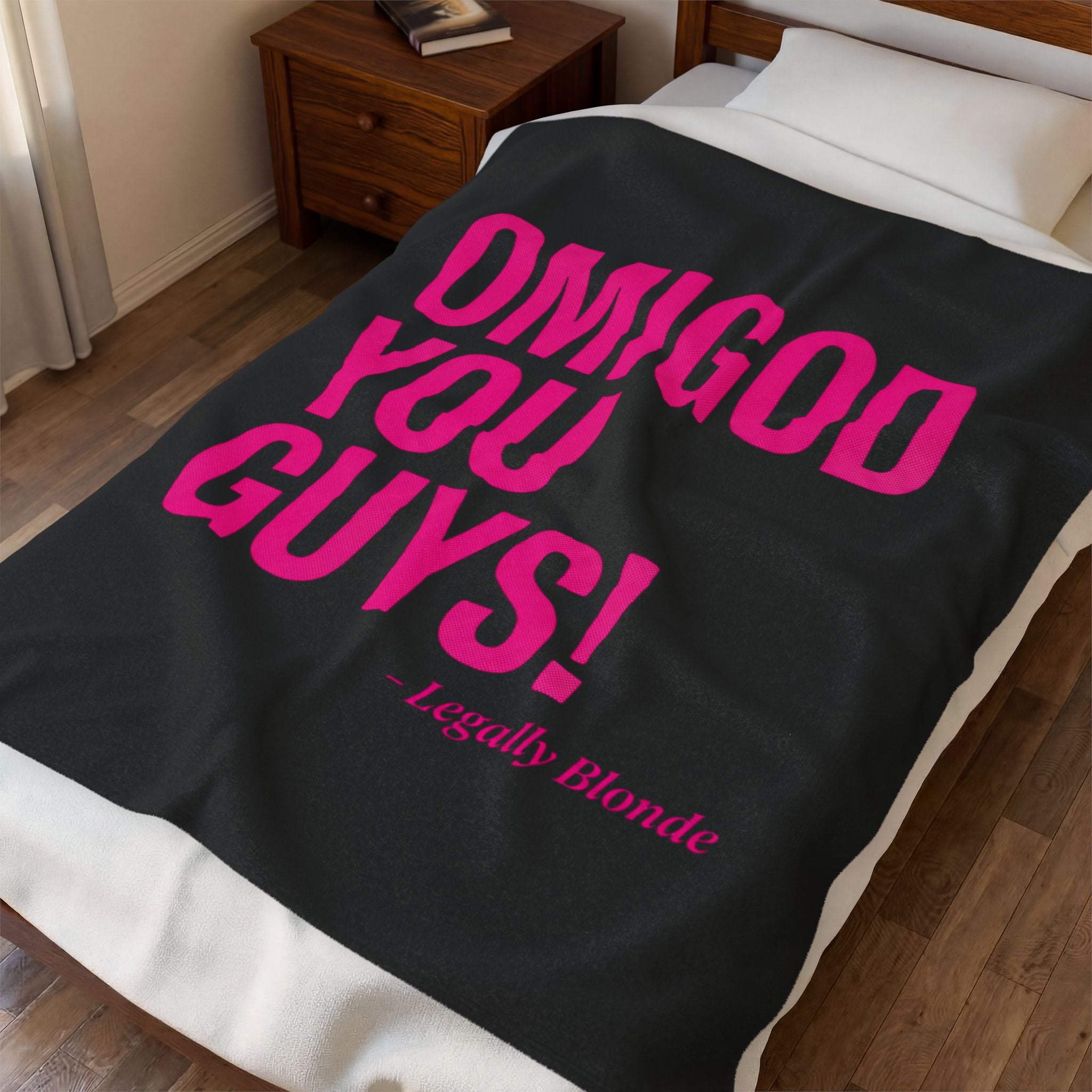 Legally Blonde 'OMIGOD YOU GUYS!' Velveteen Plush Blanket