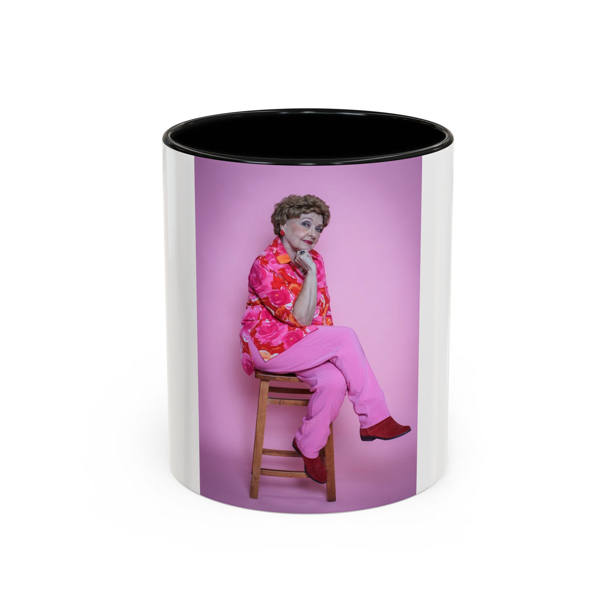 Vintage Blanche Golden Girls Inspired Portrait Accent Coffee Mug — Quirky Retro Kitchen Gift