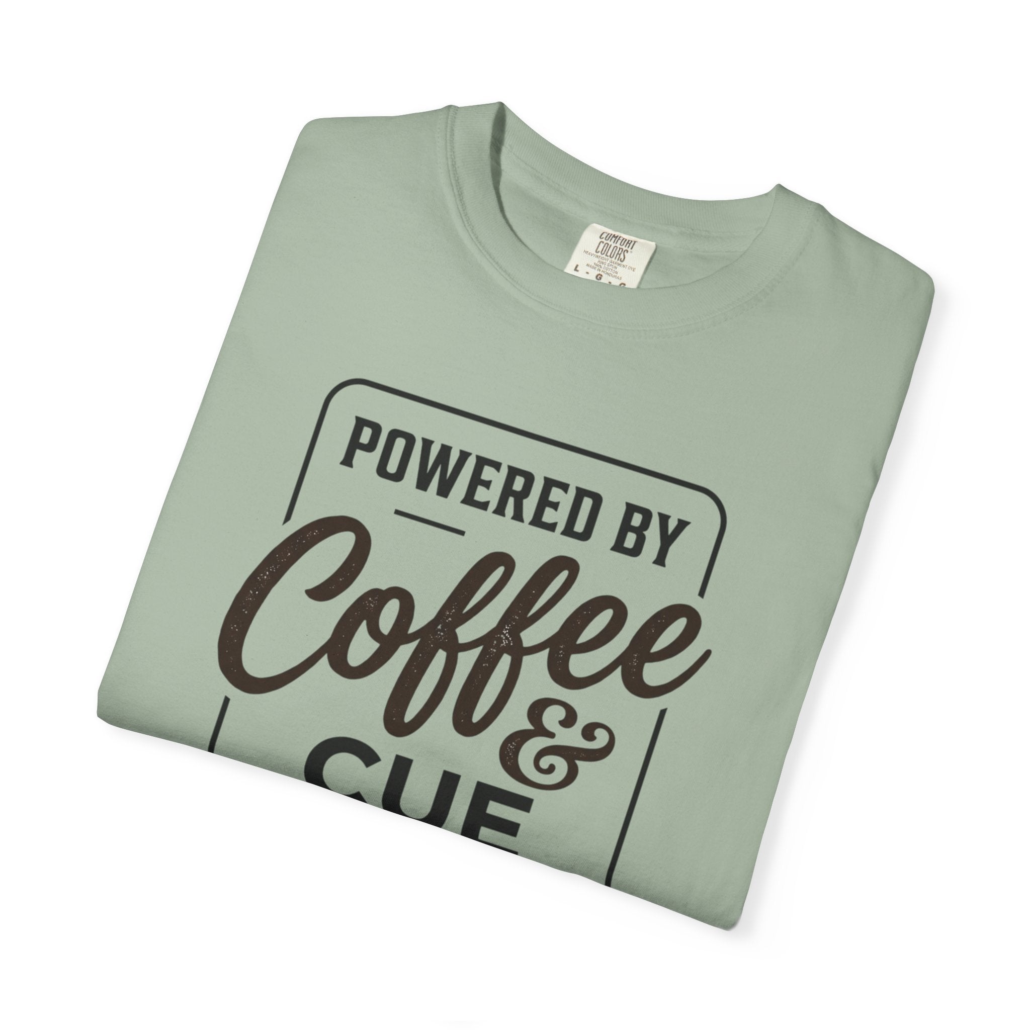 Coffee & Cue Lines T-Shirt — "Powered by Coffee & Cue Lines"