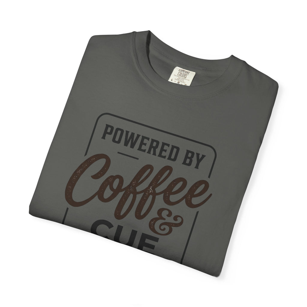 Coffee & Cue Lines T-Shirt — "Powered by Coffee & Cue Lines"