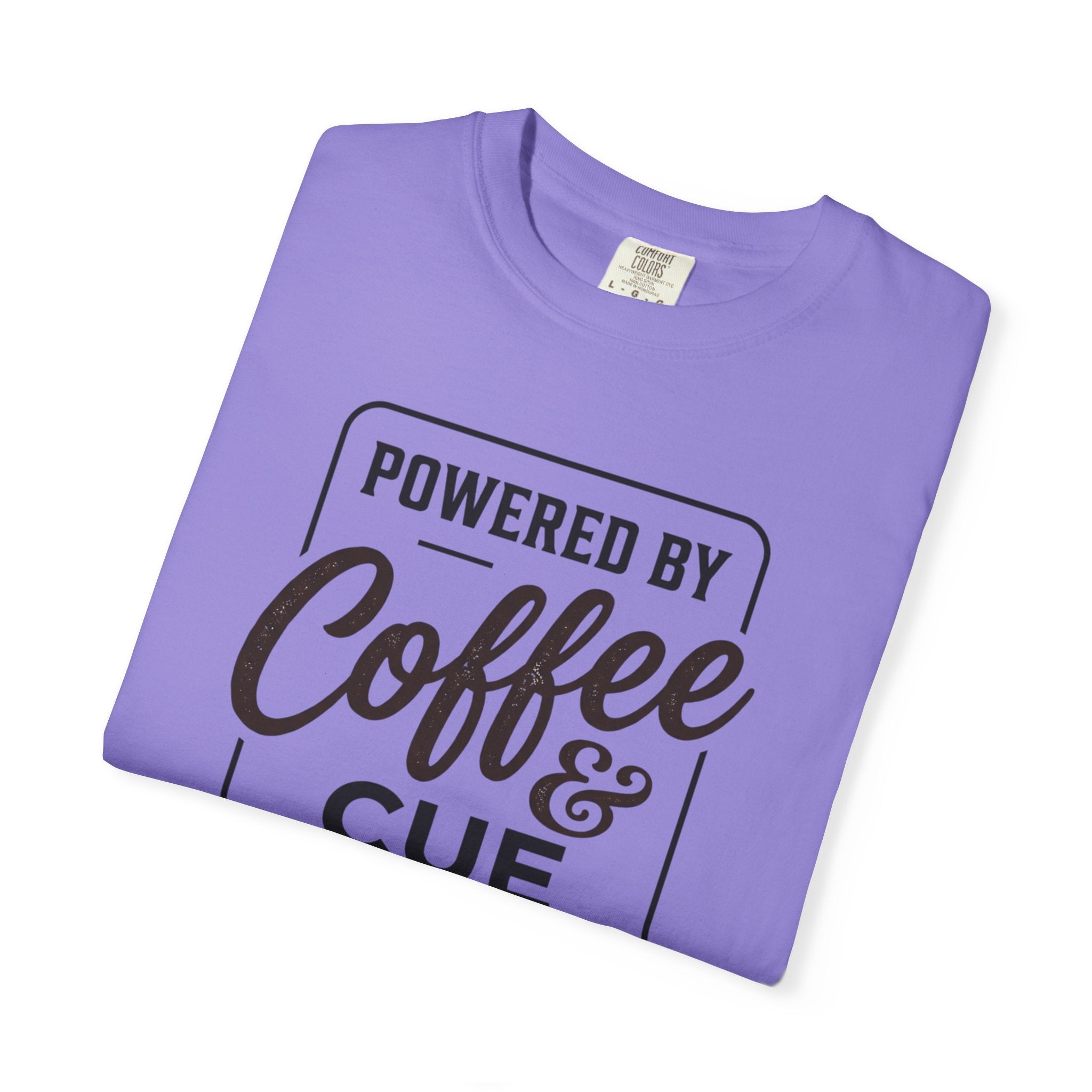 Coffee & Cue Lines T-Shirt — "Powered by Coffee & Cue Lines"