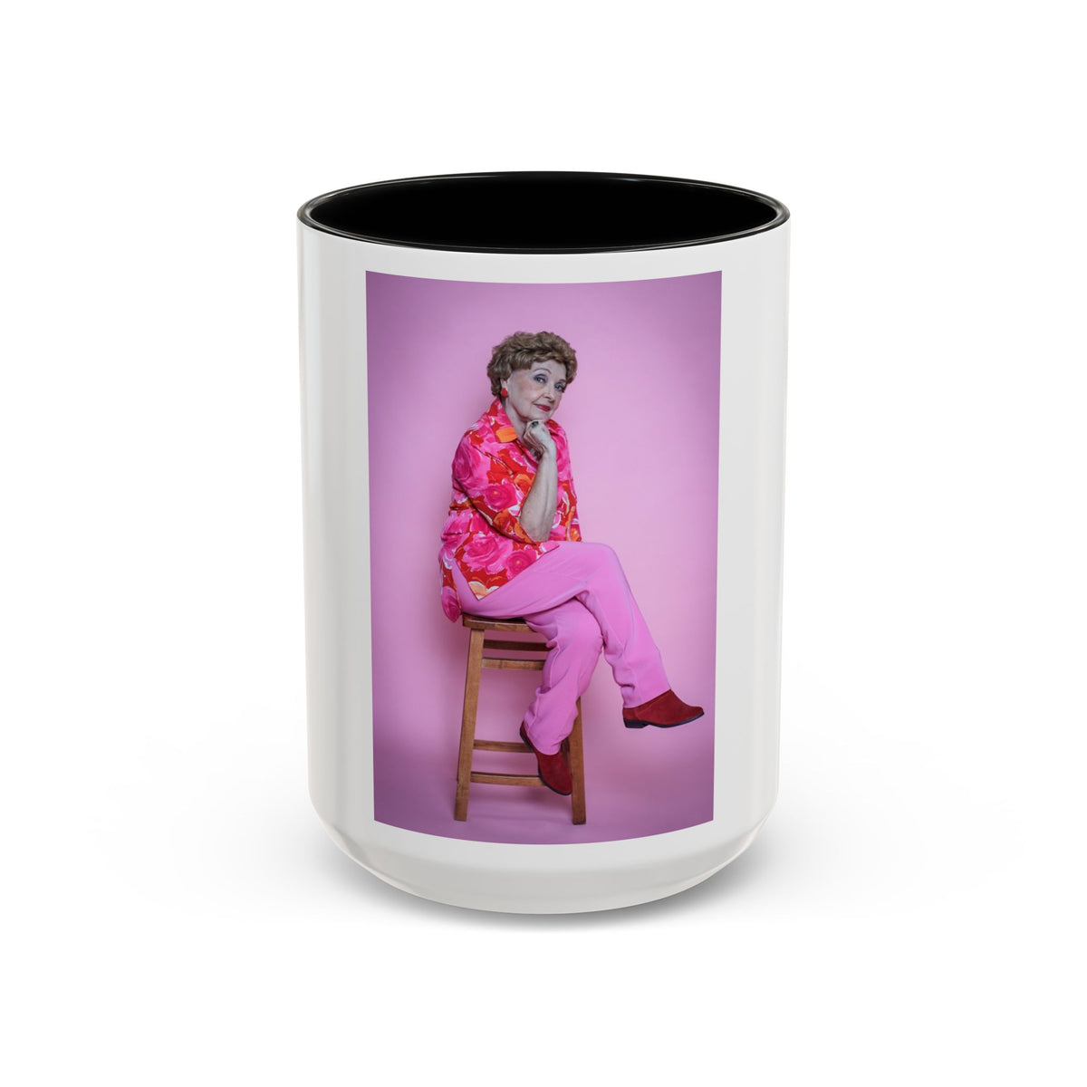 Vintage Blanche Golden Girls Inspired Portrait Accent Coffee Mug — Quirky Retro Kitchen Gift