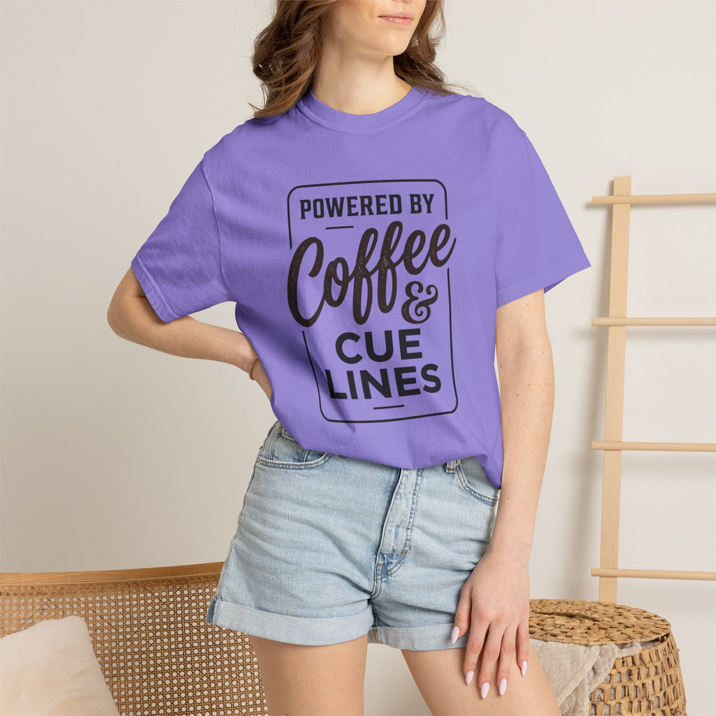 Coffee & Cue Lines T-Shirt — "Powered by Coffee & Cue Lines"