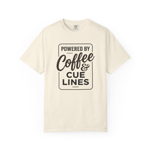 Coffee & Cue Lines T-Shirt — "Powered by Coffee & Cue Lines"