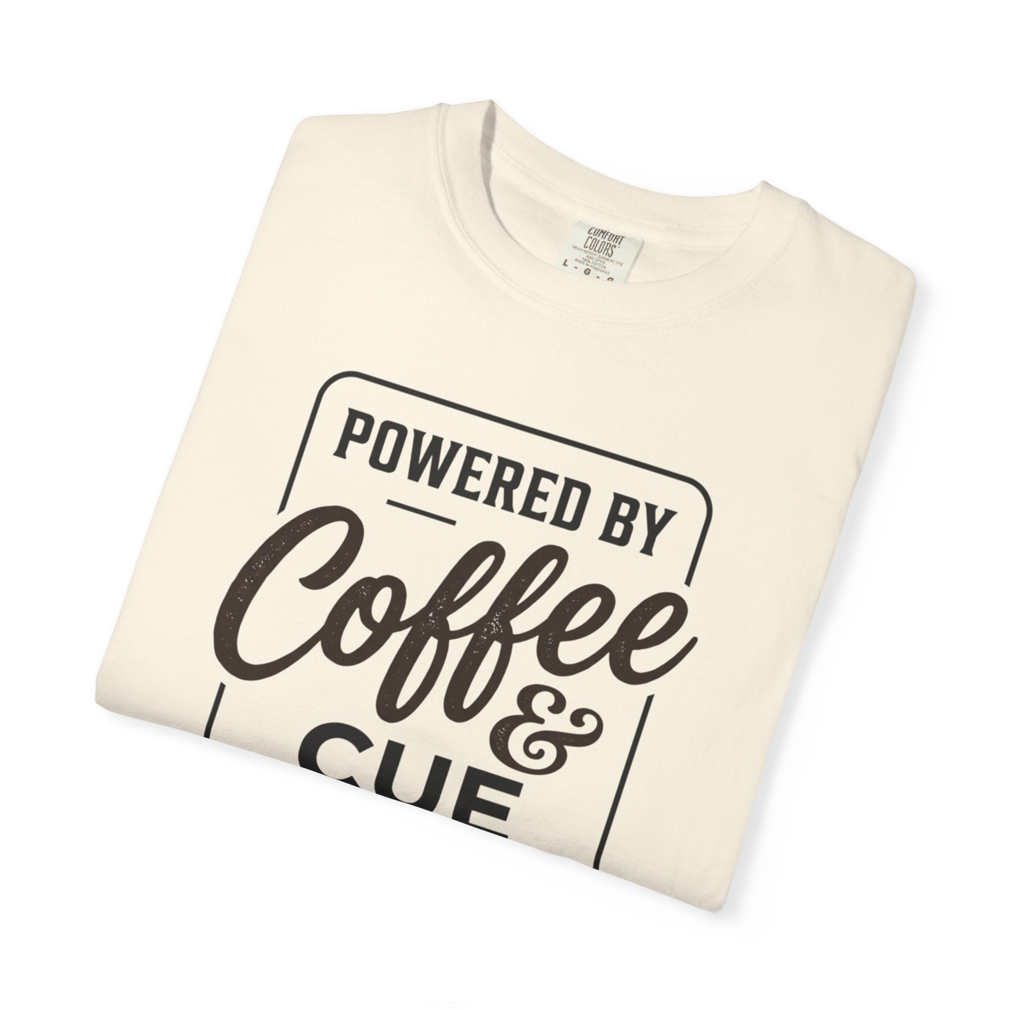 Coffee & Cue Lines T-Shirt — "Powered by Coffee & Cue Lines"