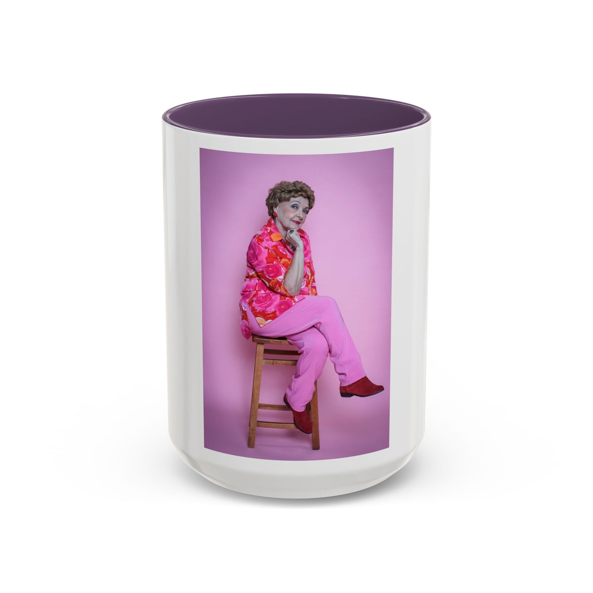 Vintage Blanche Golden Girls Inspired Portrait Accent Coffee Mug — Quirky Retro Kitchen Gift
