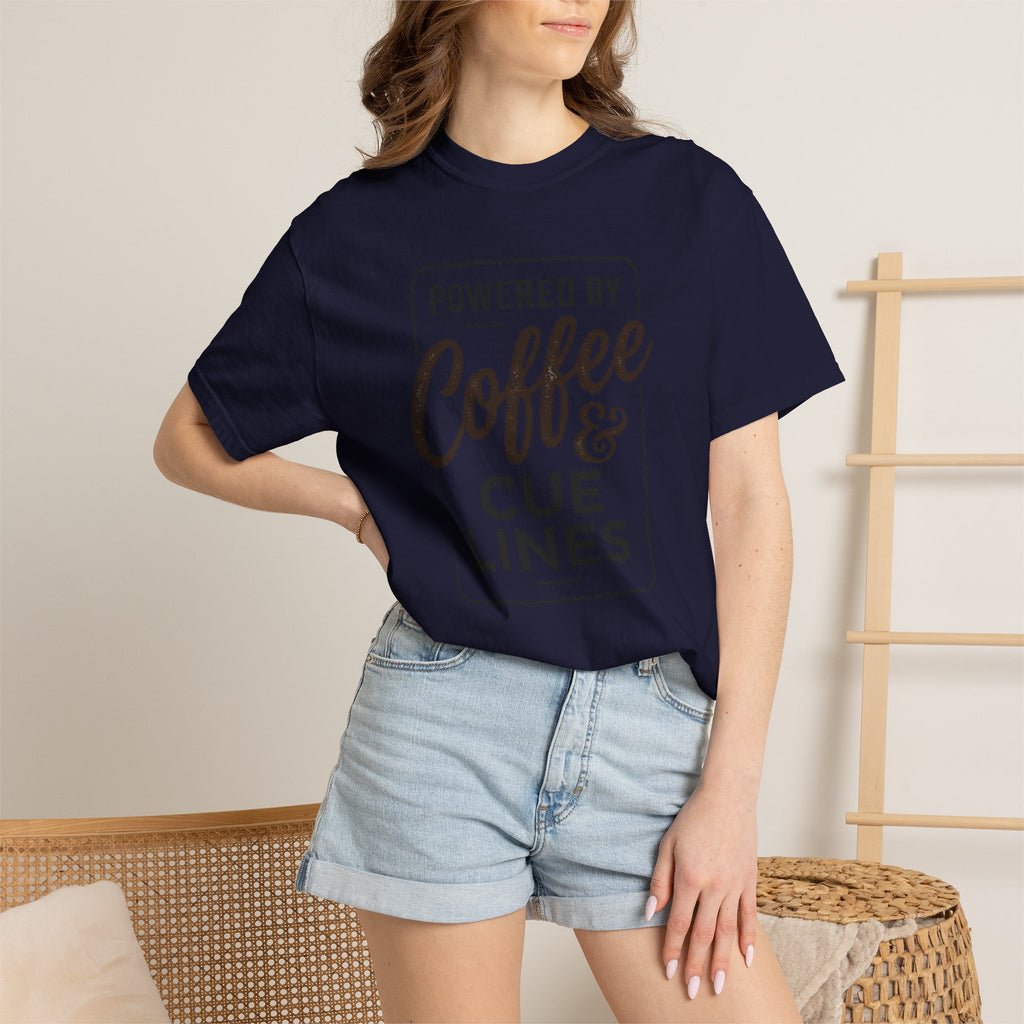 Coffee & Cue Lines T-Shirt — "Powered by Coffee & Cue Lines"