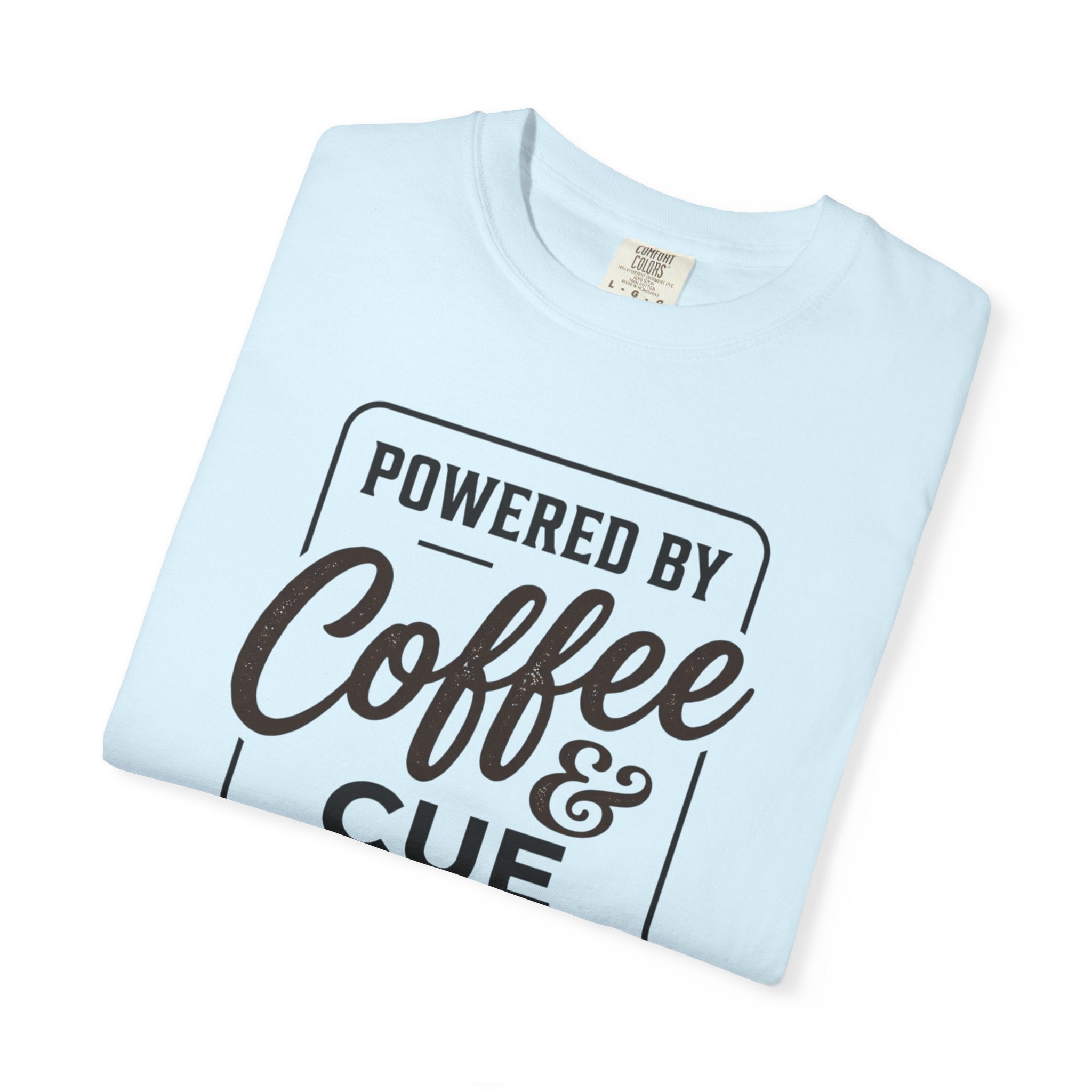 Coffee & Cue Lines T-Shirt — "Powered by Coffee & Cue Lines"