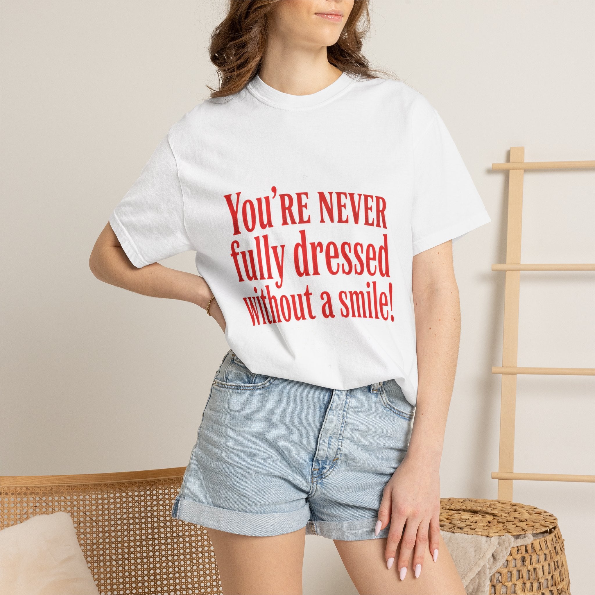 Annie Quote T-Shirt — "You're never fully dressed without a smile!"