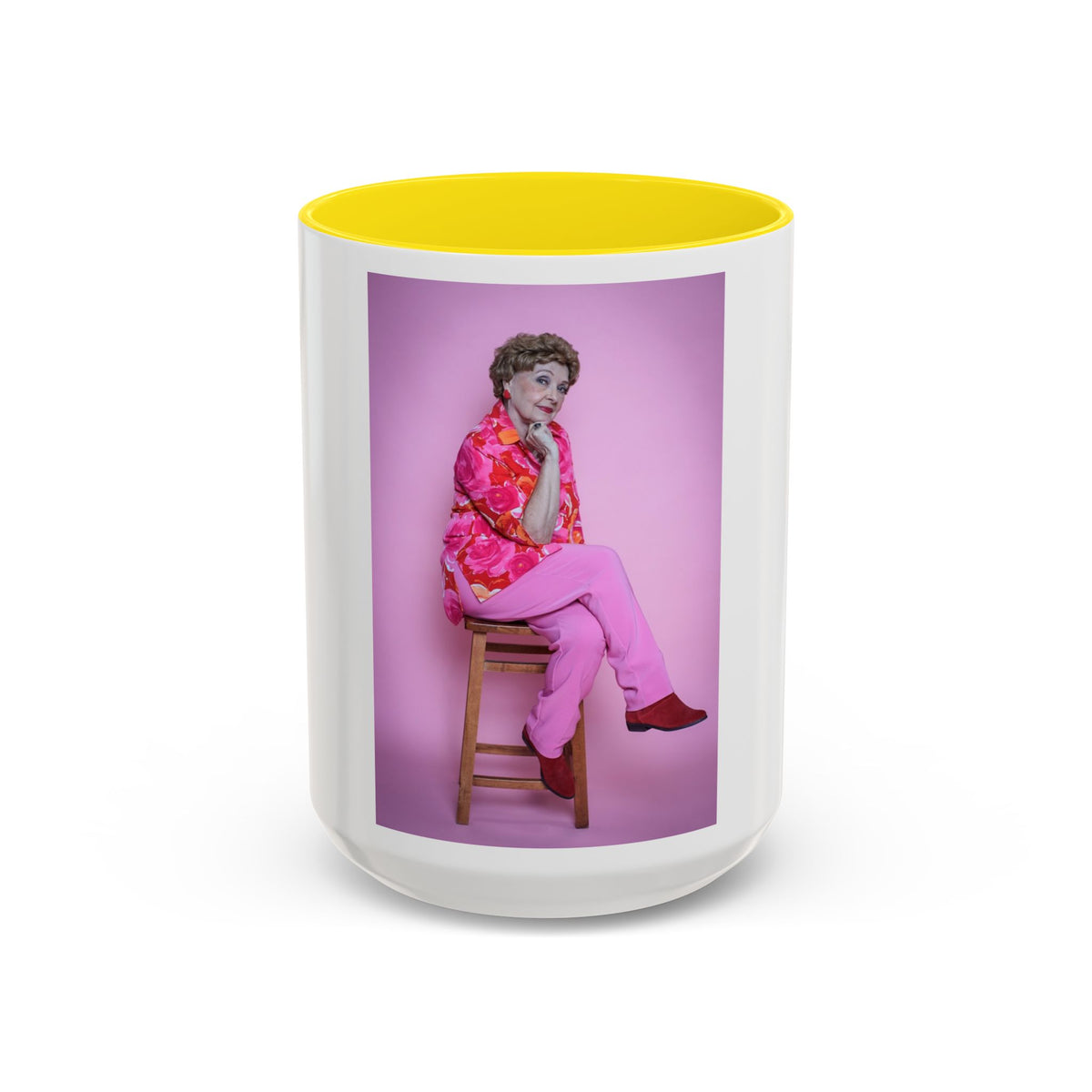 Vintage Blanche Golden Girls Inspired Portrait Accent Coffee Mug — Quirky Retro Kitchen Gift