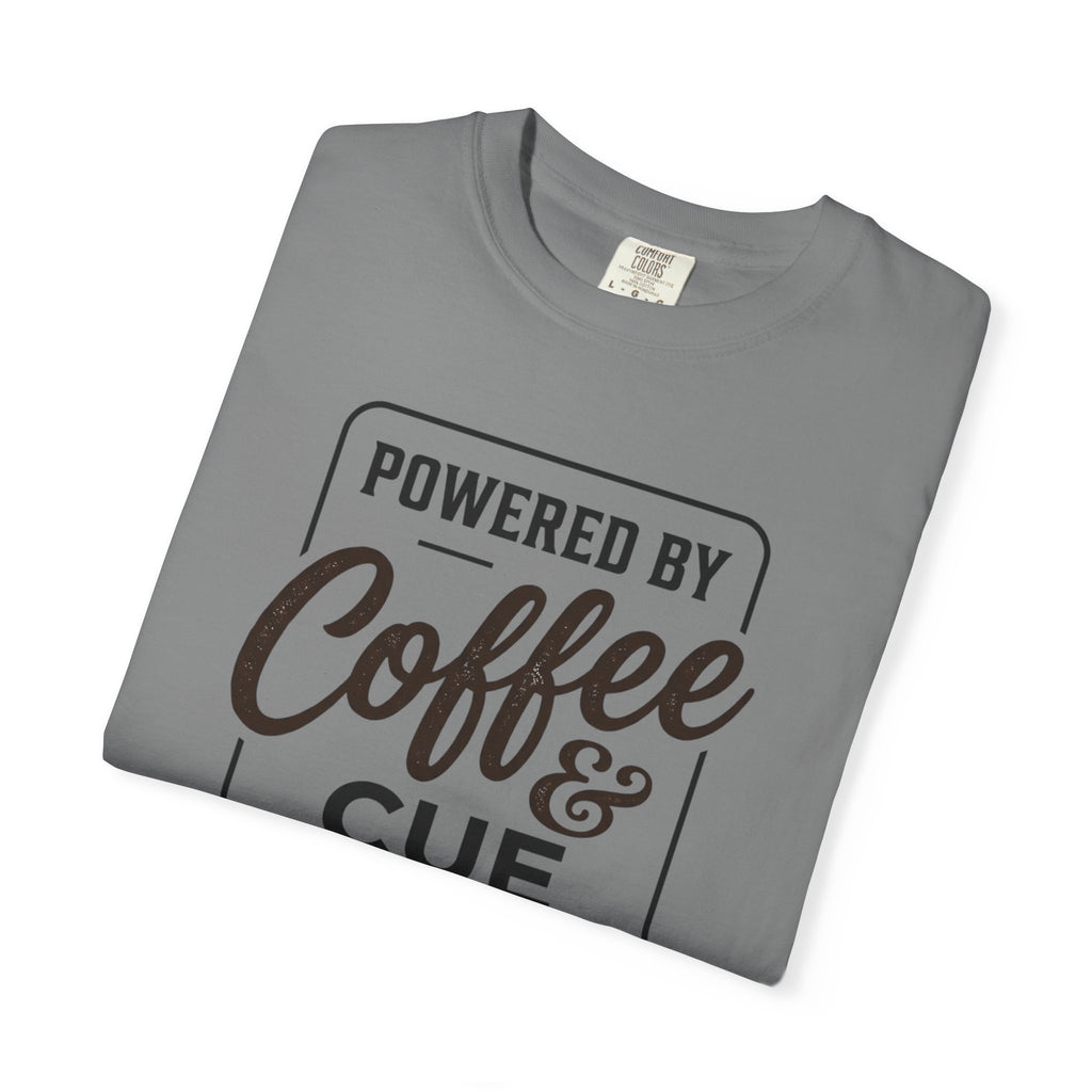Coffee & Cue Lines T-Shirt — "Powered by Coffee & Cue Lines"