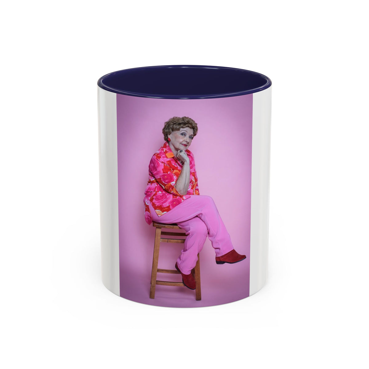 Vintage Blanche Golden Girls Inspired Portrait Accent Coffee Mug — Quirky Retro Kitchen Gift