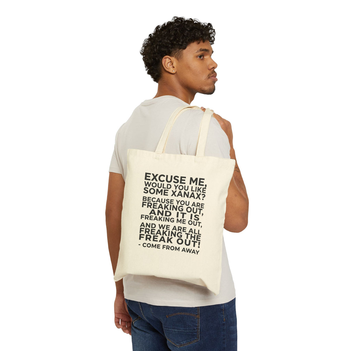 Tote Bag — “Excuse Me, Would You Like Some Xanax?” Canvas Quote Tote