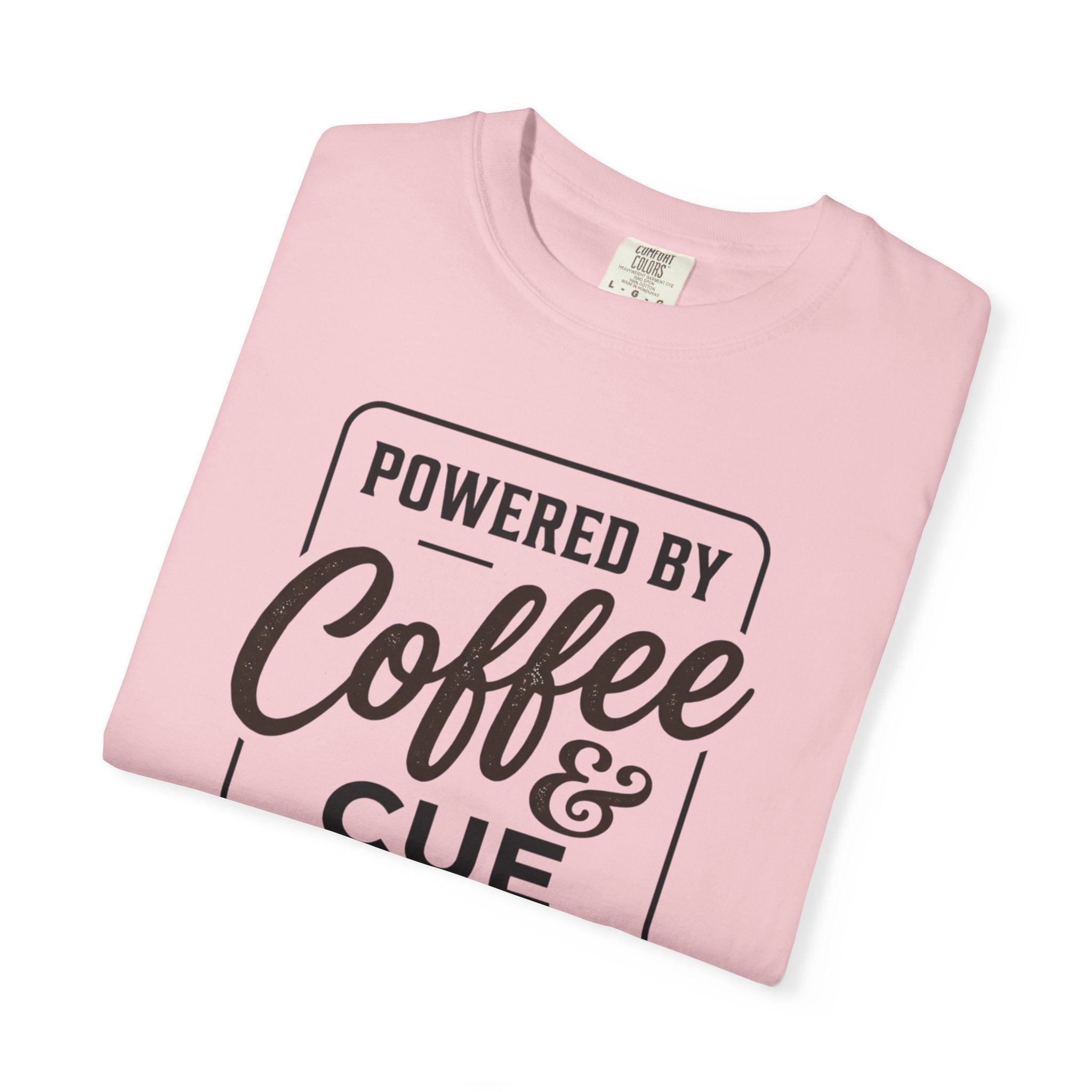 Coffee & Cue Lines T-Shirt — "Powered by Coffee & Cue Lines"