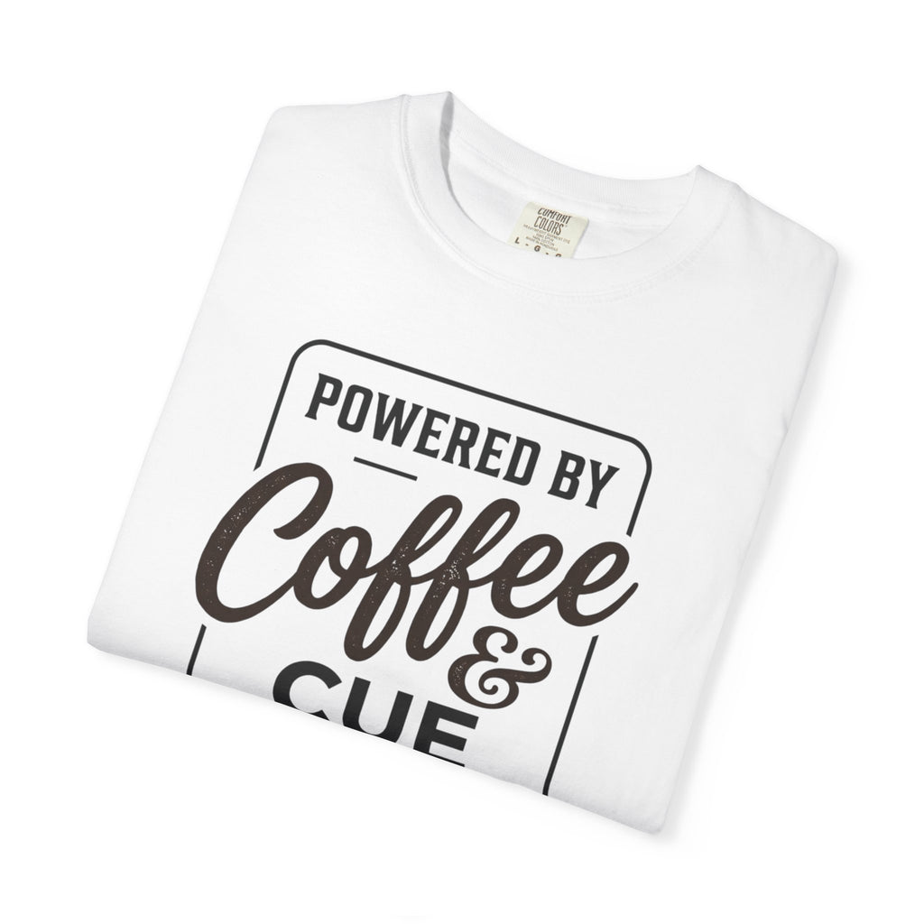 Coffee & Cue Lines T-Shirt — "Powered by Coffee & Cue Lines"